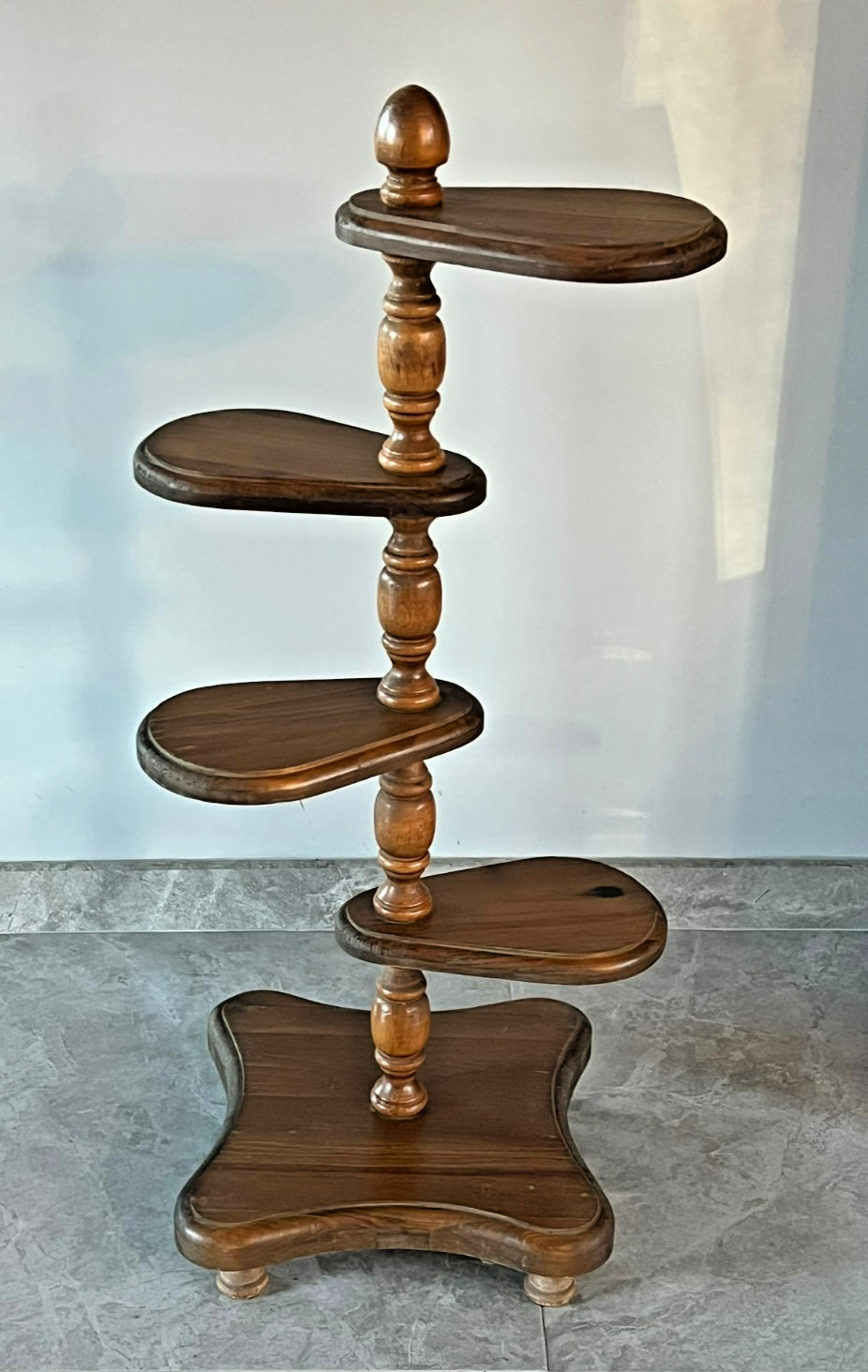 Vintage MCM 4 Tier Paddle Plant Stand 33\
