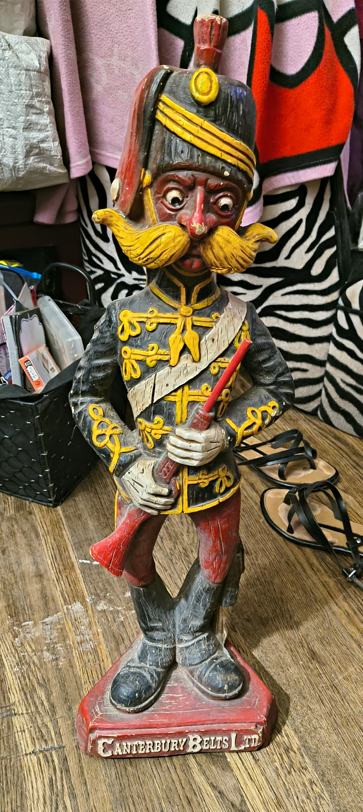 Rare 1920s Canterbury Belts Advertising Figure Shop Counter Display Soldier