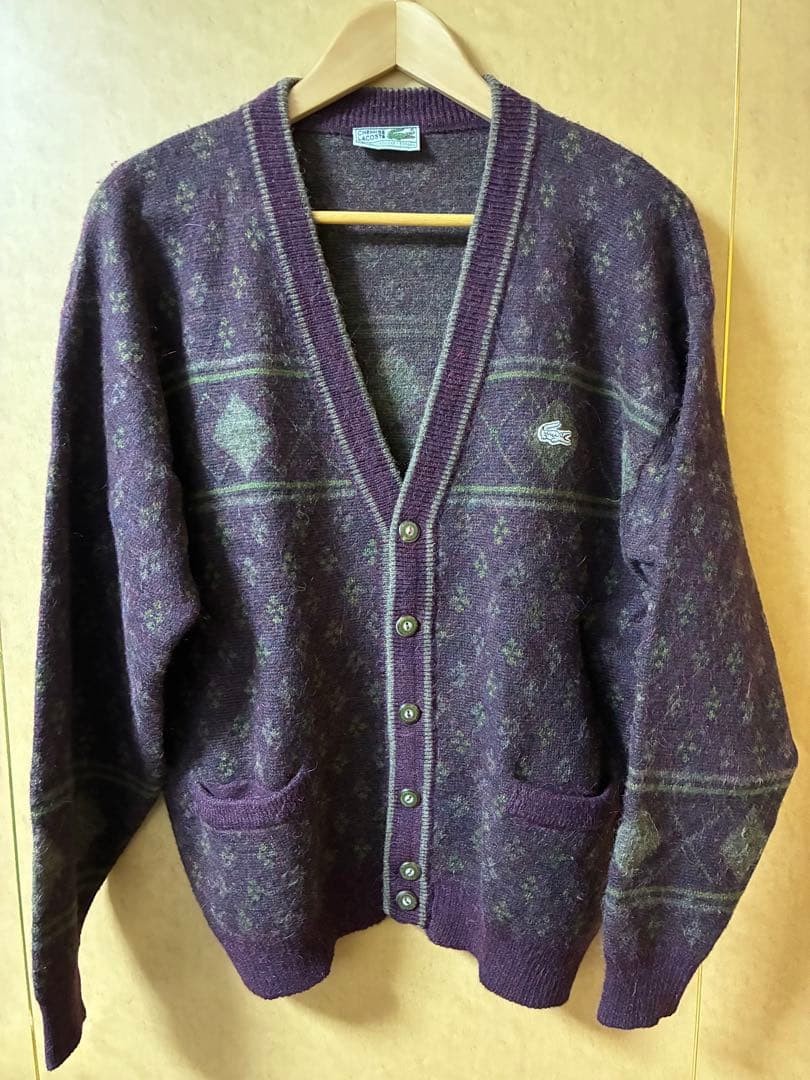 Lacoste Men 70S Cardigan Made In Spain Silver Crocodile Alpaca Limited Edition R