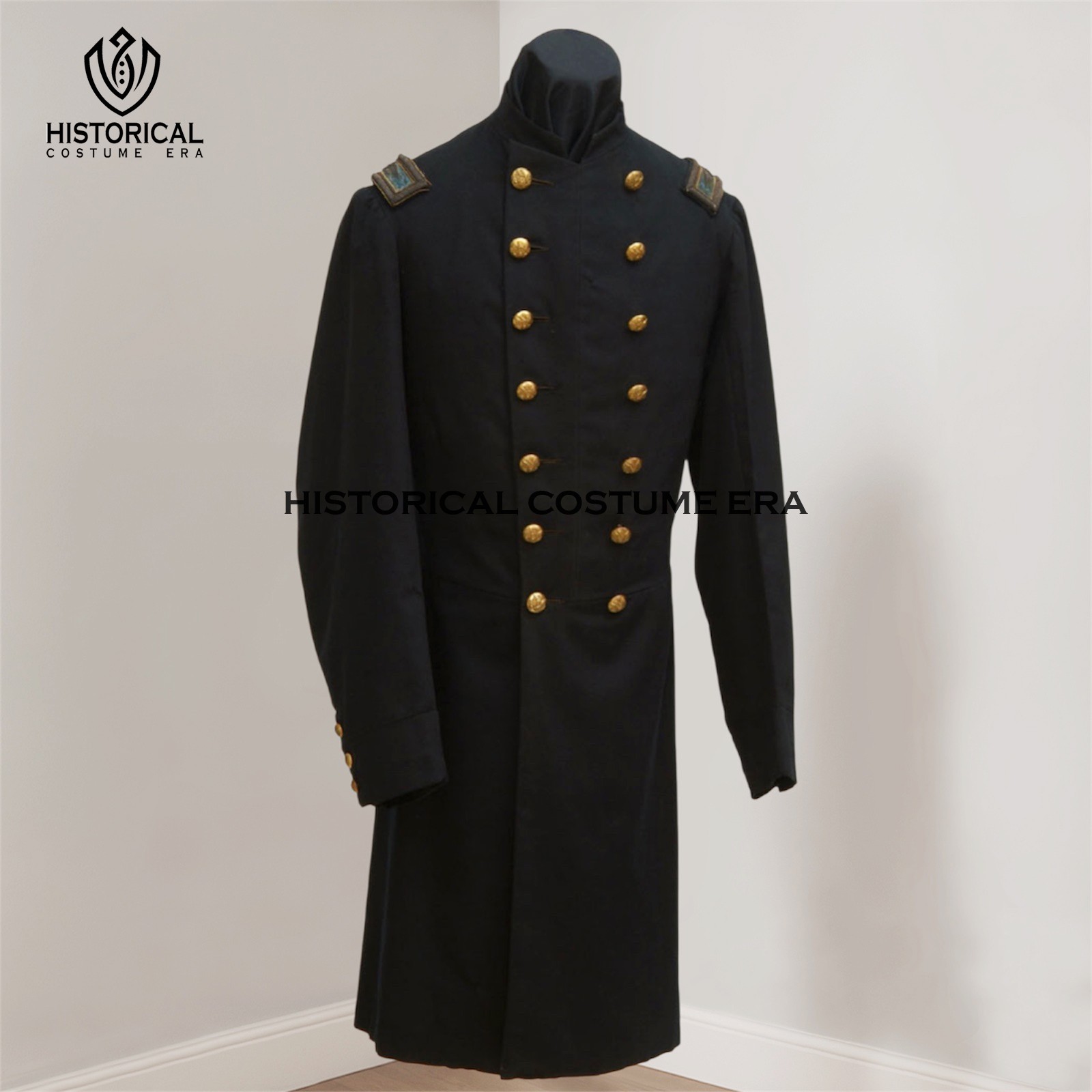 Black Wool Union Army Civil War Colonel Frock Coat, Infantry Officer's Uniform