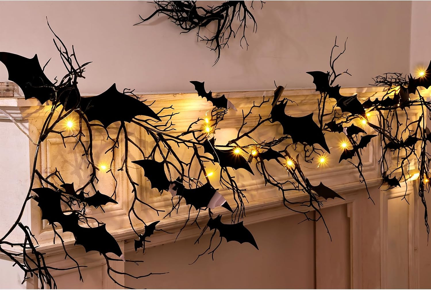 Bunny Chorus Gothic Halloween Banner: Haunted Bat Dark Dead Branch Halloween Par