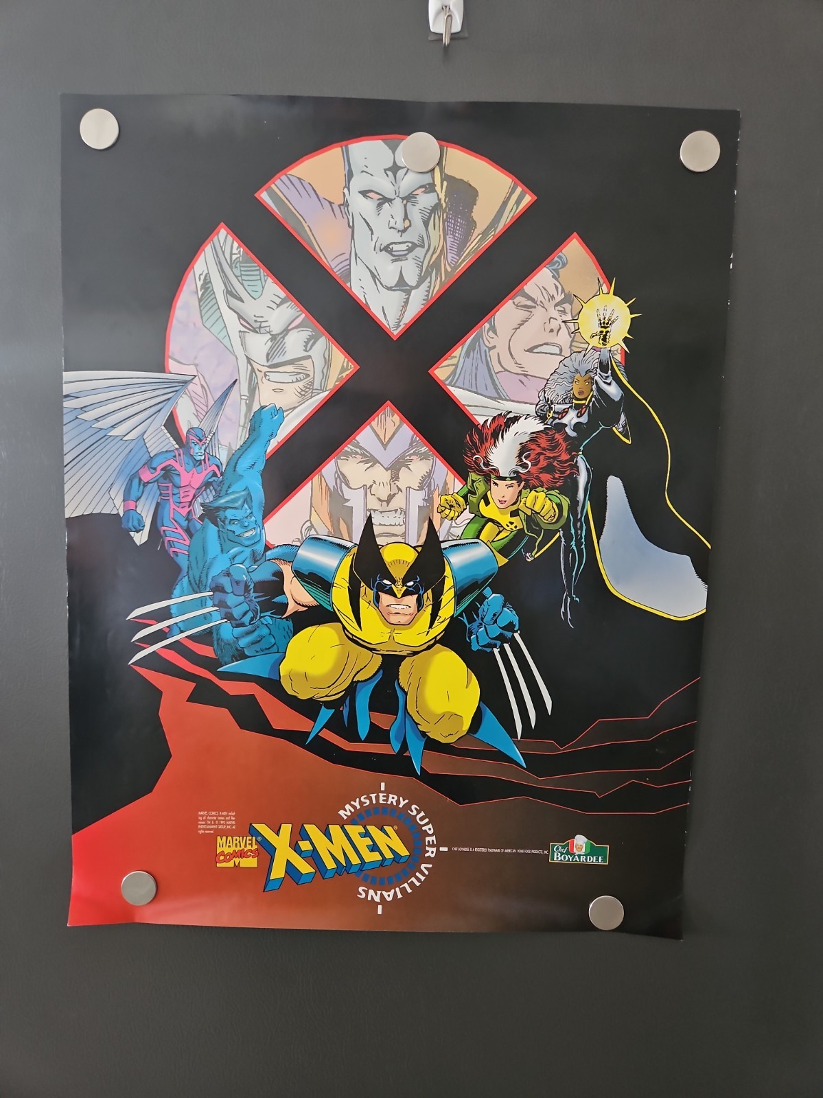 Rare Chef Boyardee 1995 Poster Marvel X-Men Vintage  22”x17