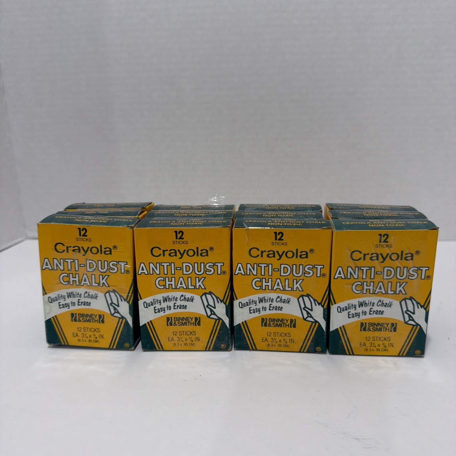 12 pks of NO. 1402 Crayola Binney Smith Anti Dust Non-Toxic Chalk 12 Per Pack