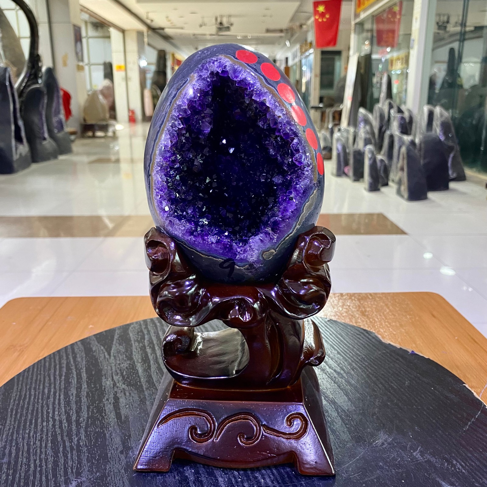 5.8LB Natural beautiful amethyst Dinosaur egg Quartz Crystal specimen healing+st