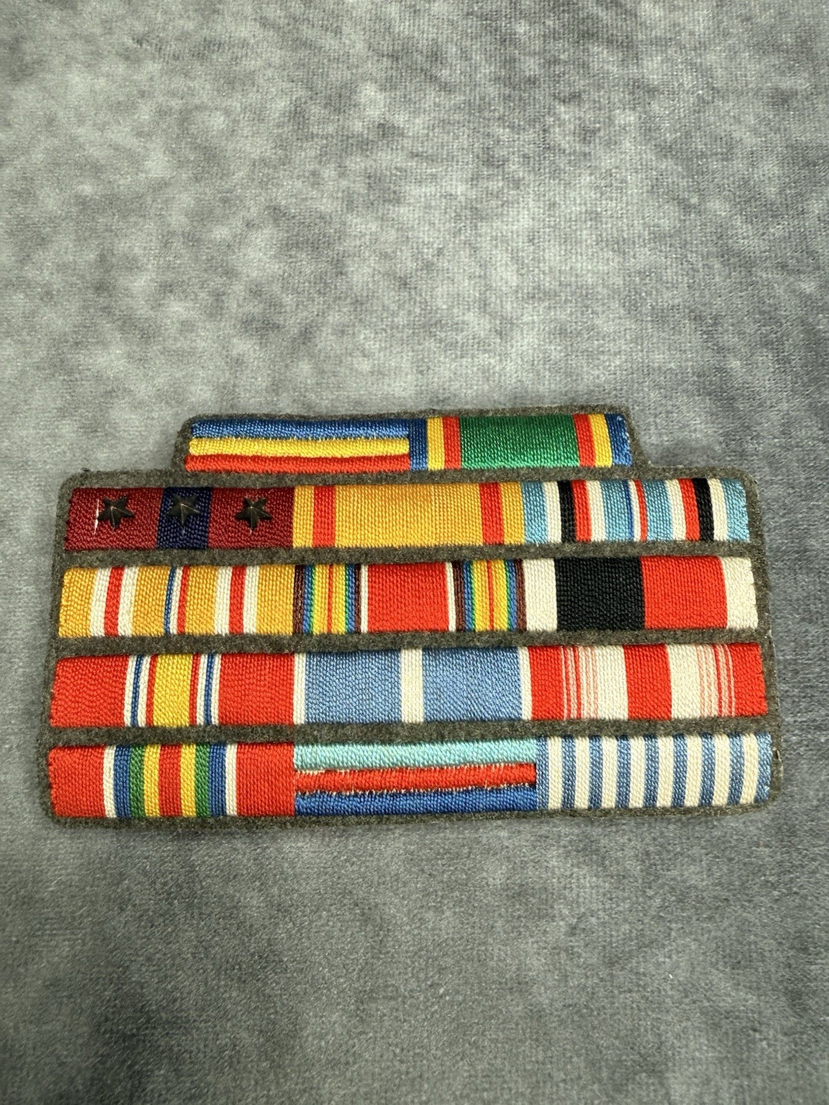 WWII USMC Marine Embroidered Ribbon Rack Merchant Marine COMBAT BAR Rare Vet