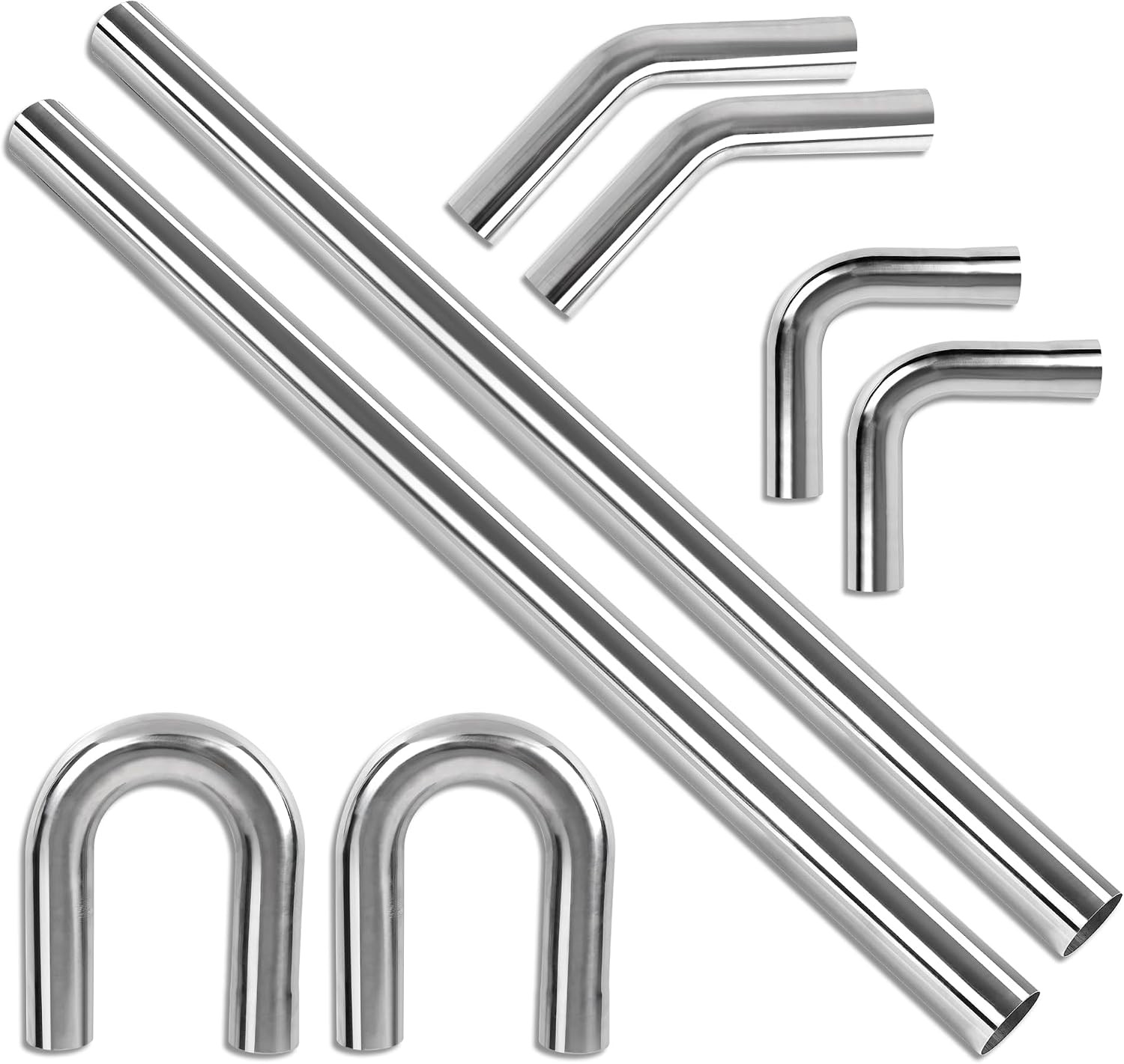 3 Inch O.D. T304 Stainless Steel Exhaust Pipe Kit DIY Custom Tube