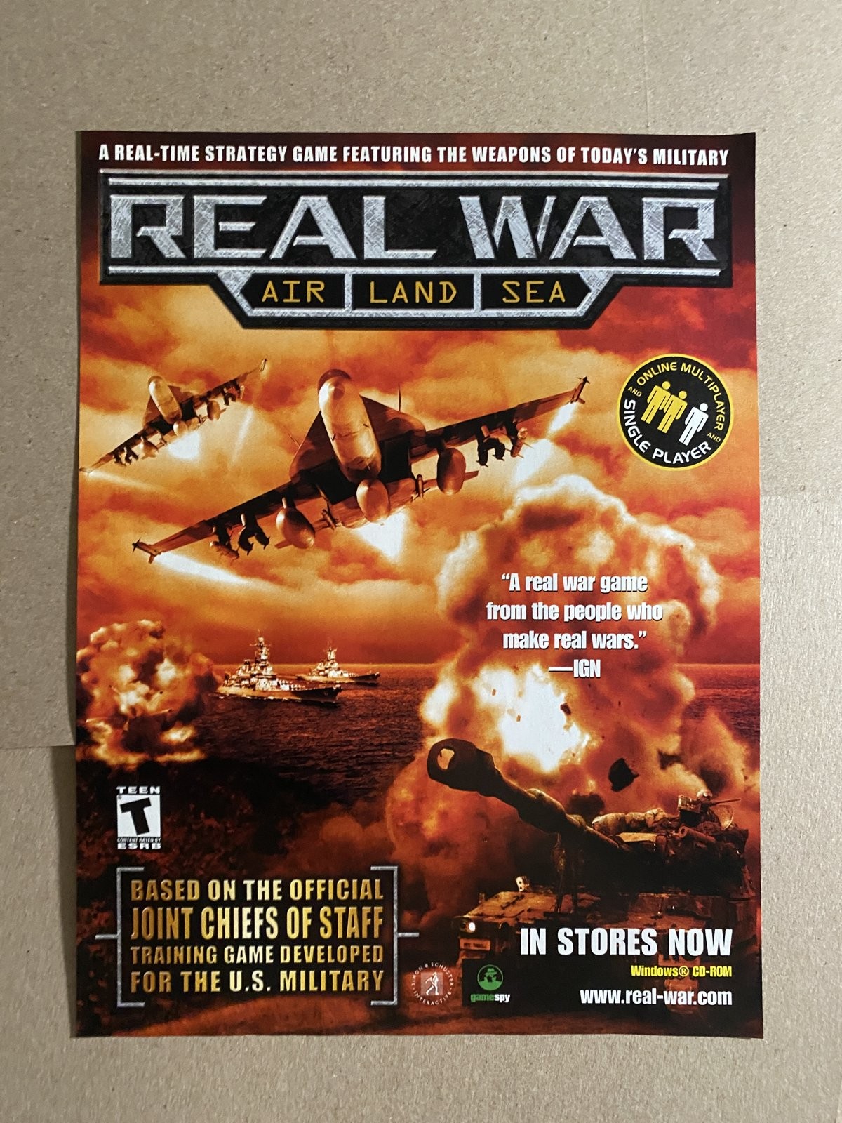 Real War Air Land Sea PC Print Ad Poster Vintage Wall Art