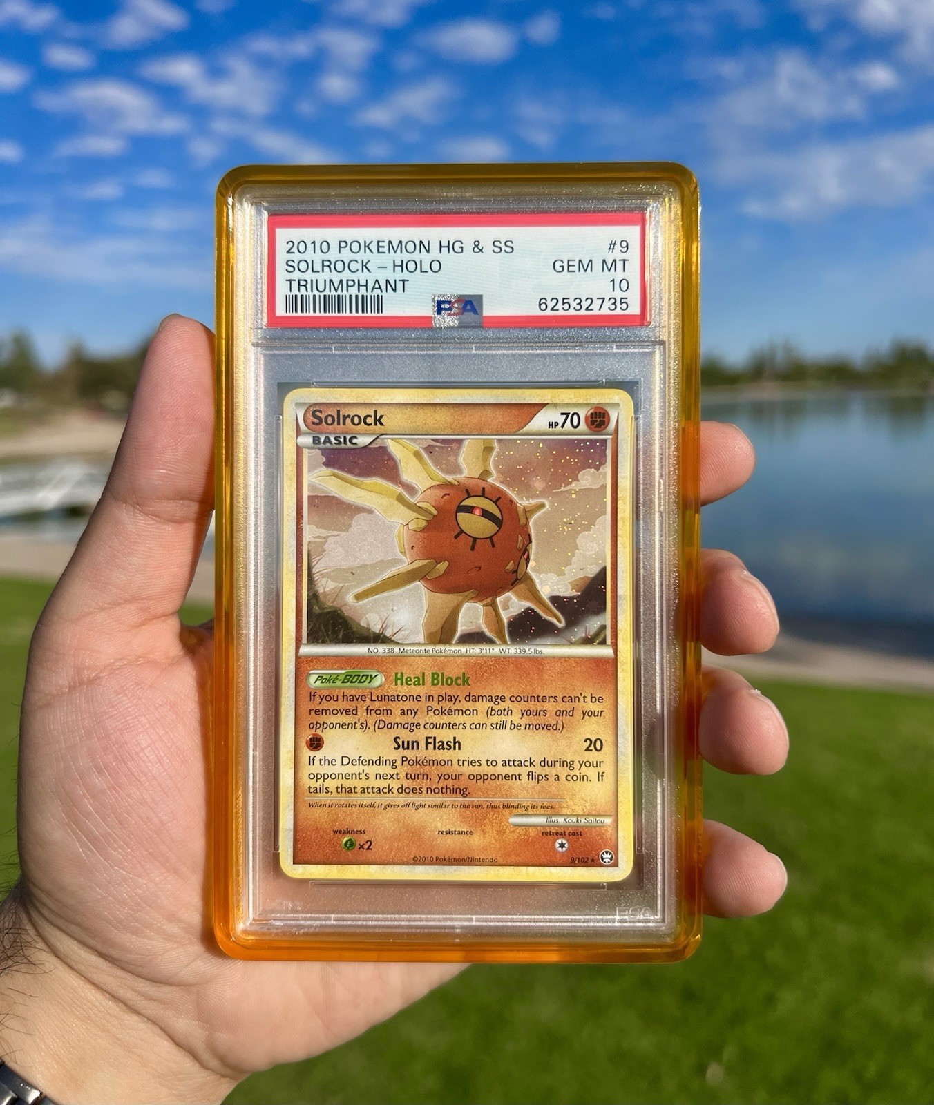 Pokémon HG & SS Triumphant Solrock Holo #9 2010 PSA 10 GEM MT POP 20
