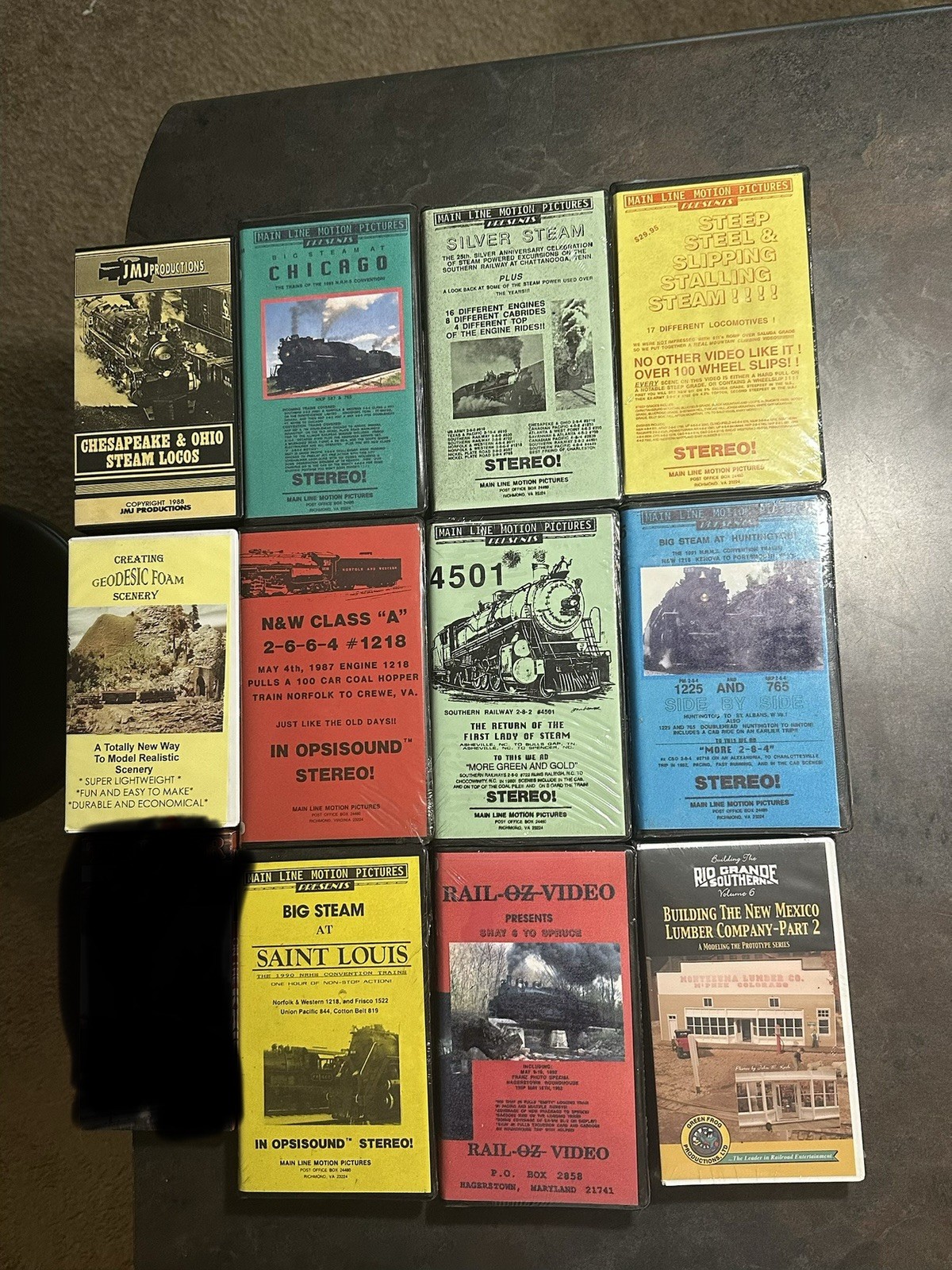 11 Vint Railroad & Steam Train VHS Tapes-9 Factory Sealed-Rare RailfanCollection
