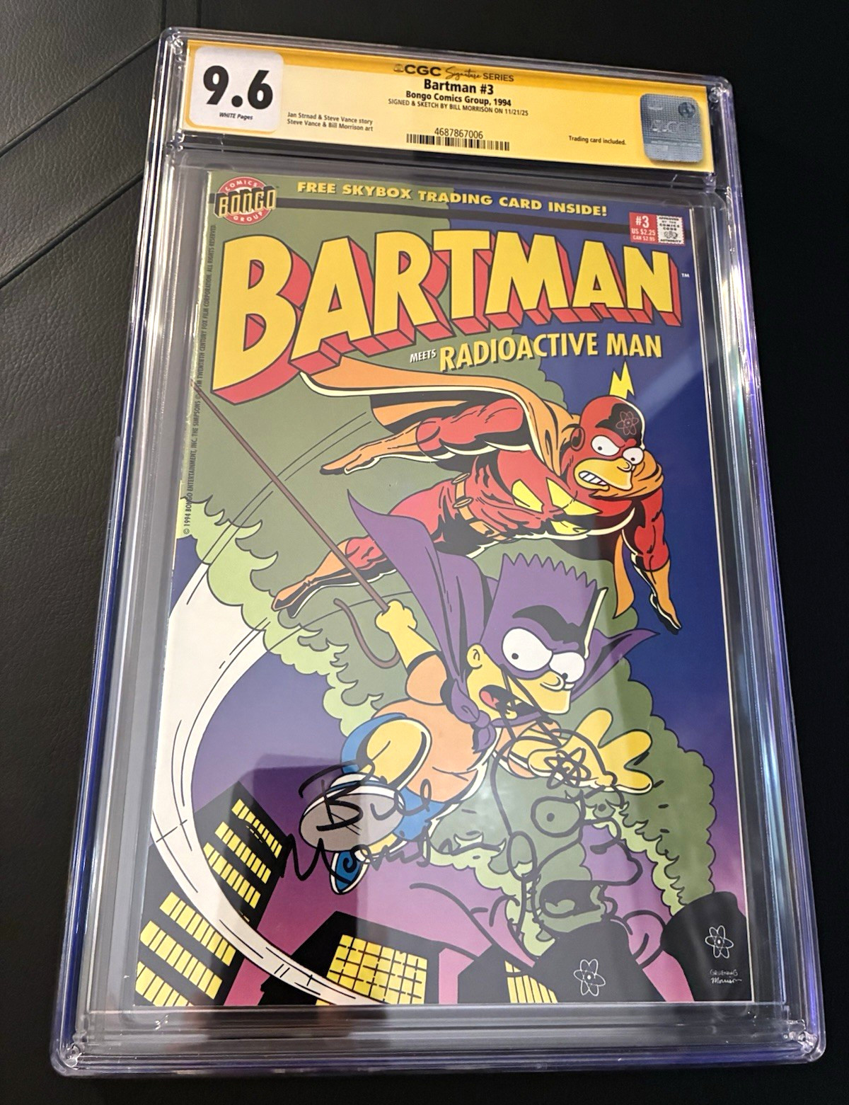 Bartman #3 CGC 9.6 Bill Morrison Signed Radioactive Homer Remark 1994 Simpsons