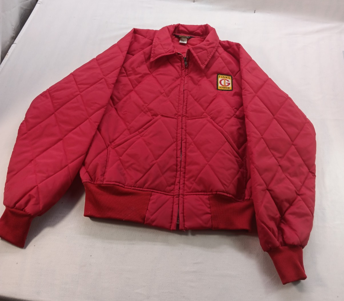 Vintage Swingster Funk's G Hybrids Jacket Men L Quilted Nylon Farm Seed Dealer