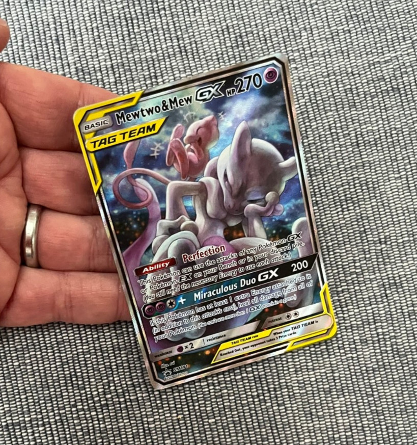 Pokémon TCG Mewtwo & Mew GX SM191 Black Star Promo Tag Team Holo Card