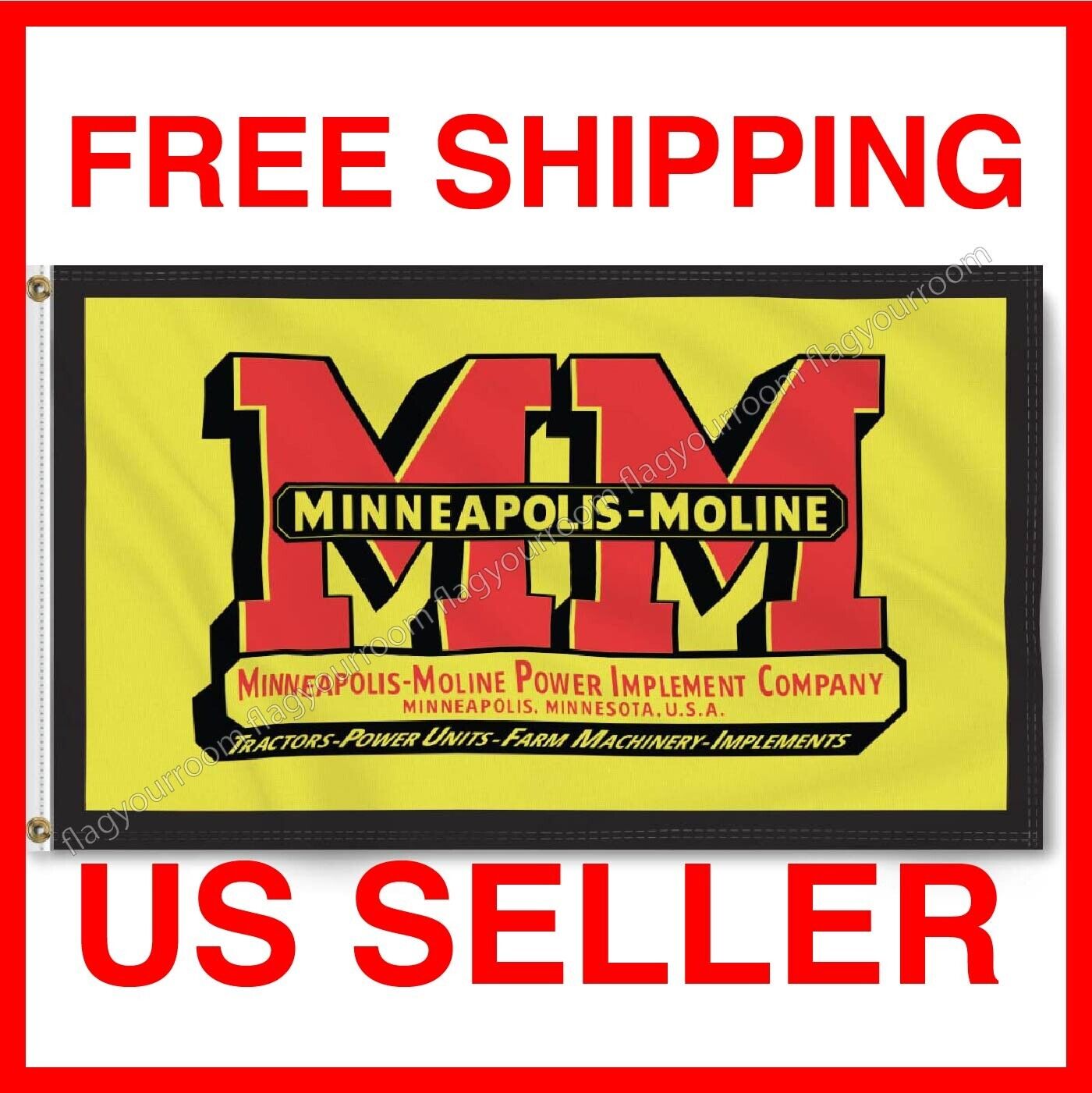 Minneapolis-Moline MM Banner Tractor Flag 3x5 FT Logo Quality Farm 