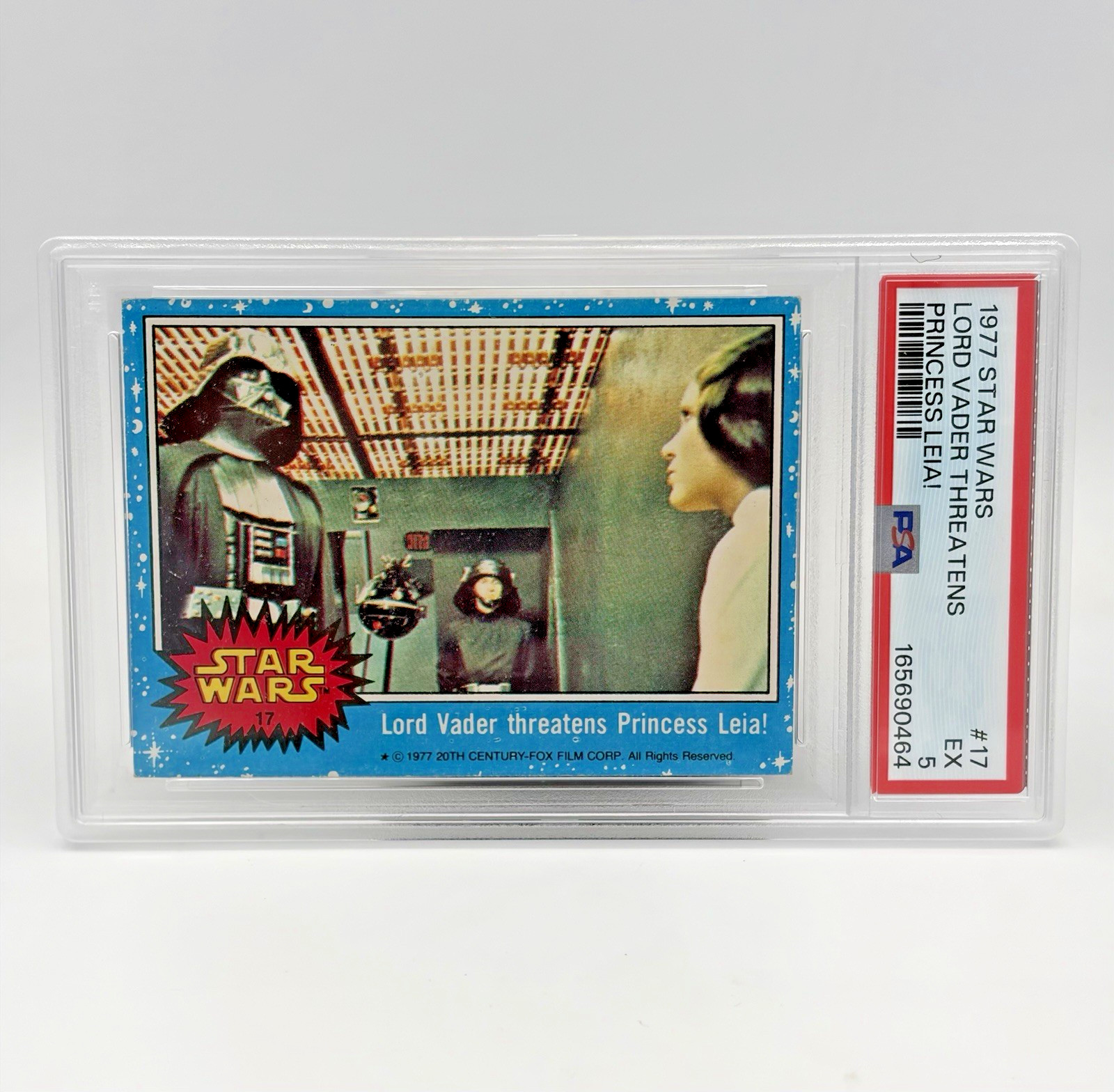 1977 TOPPS STAR WARS Darth- Lord Vader Threatens Princess Leia #17 PSA 5 EX-MT