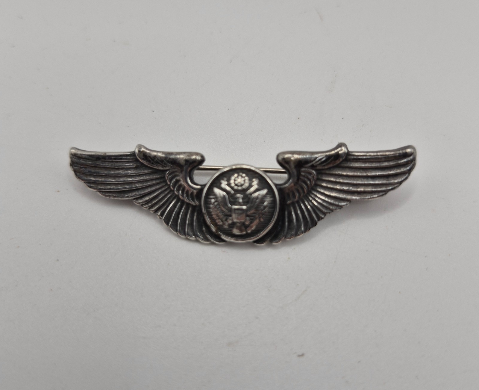 Army Air Crew Wings Pin WWII Sterling Silver 2”