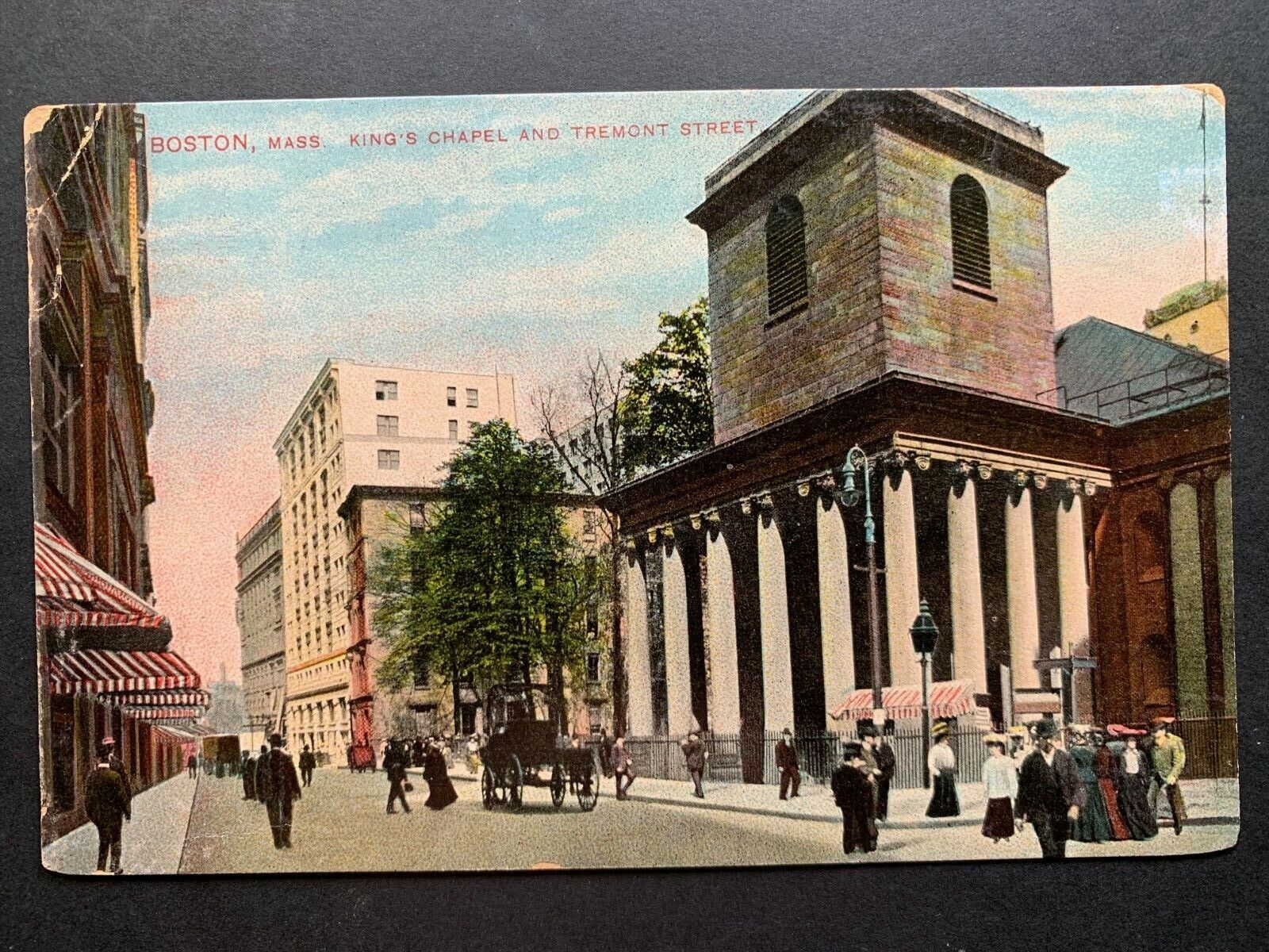 Postcard Boston MA - c1910s Kings Chapel Tremont Street