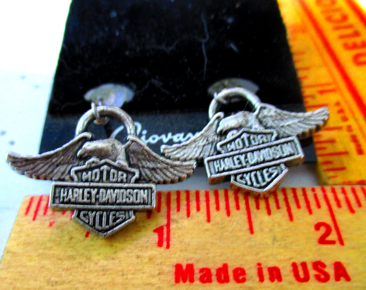 Harley earrings vintage HD motorcycle collectible biker chick lady rider jewelry