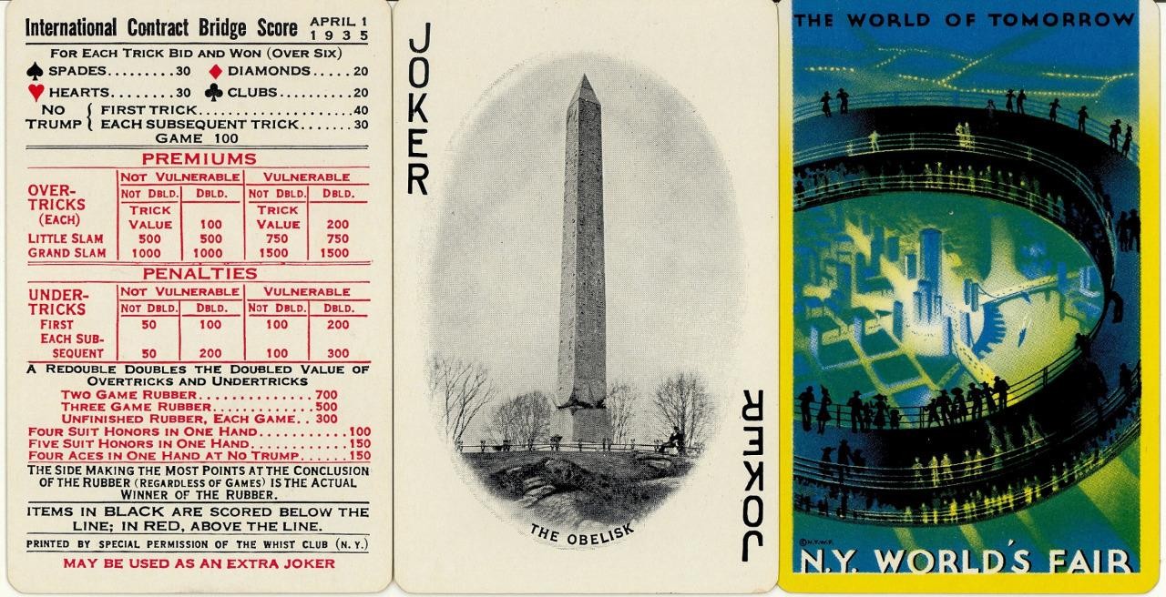 ANTIQUE 1939-40 New York World's Fair Playing Cards 