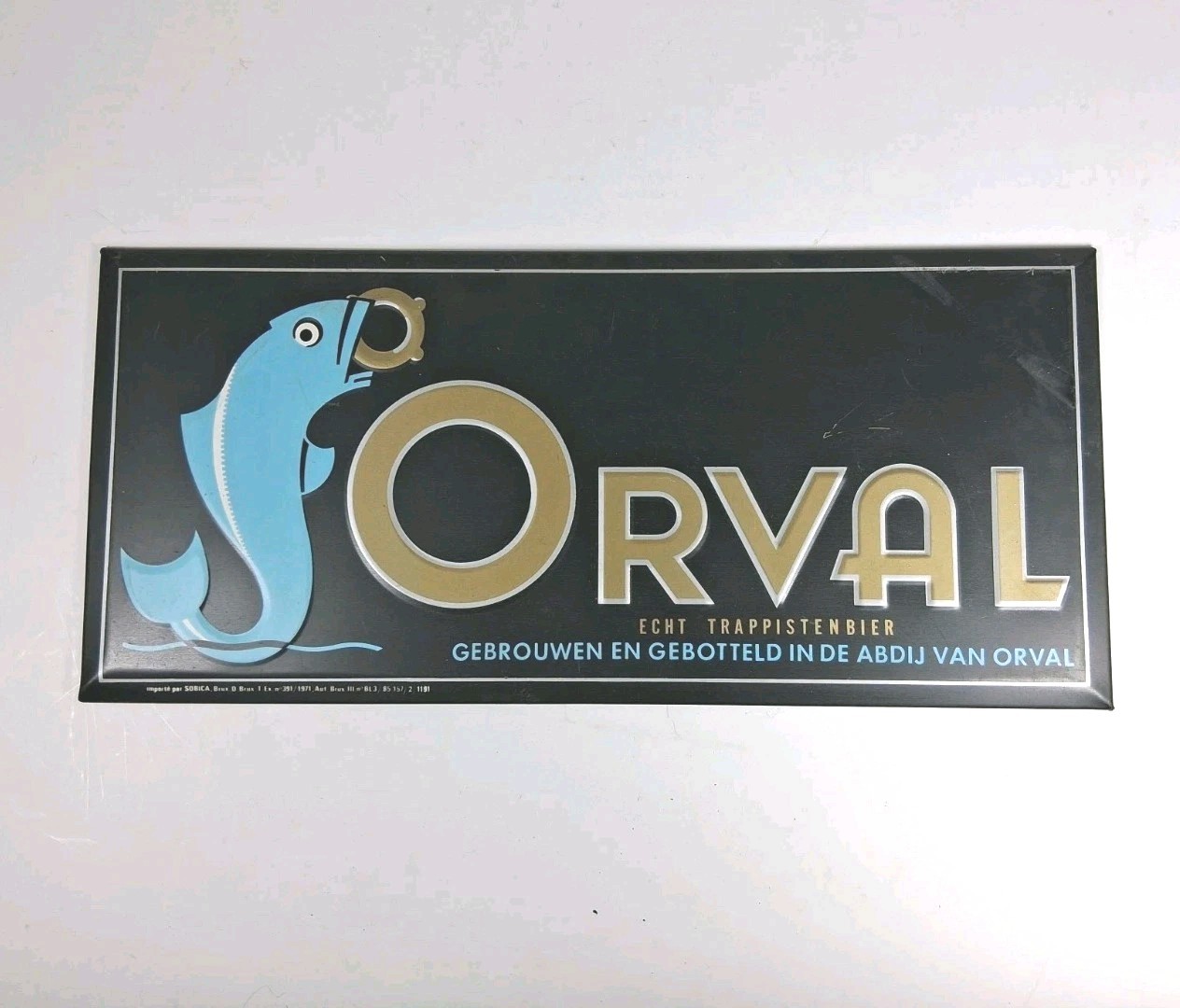 Orval Trappiste Trappist Tin Sign 1971 Vintage Defunct Belgium Brewery Beer 13\