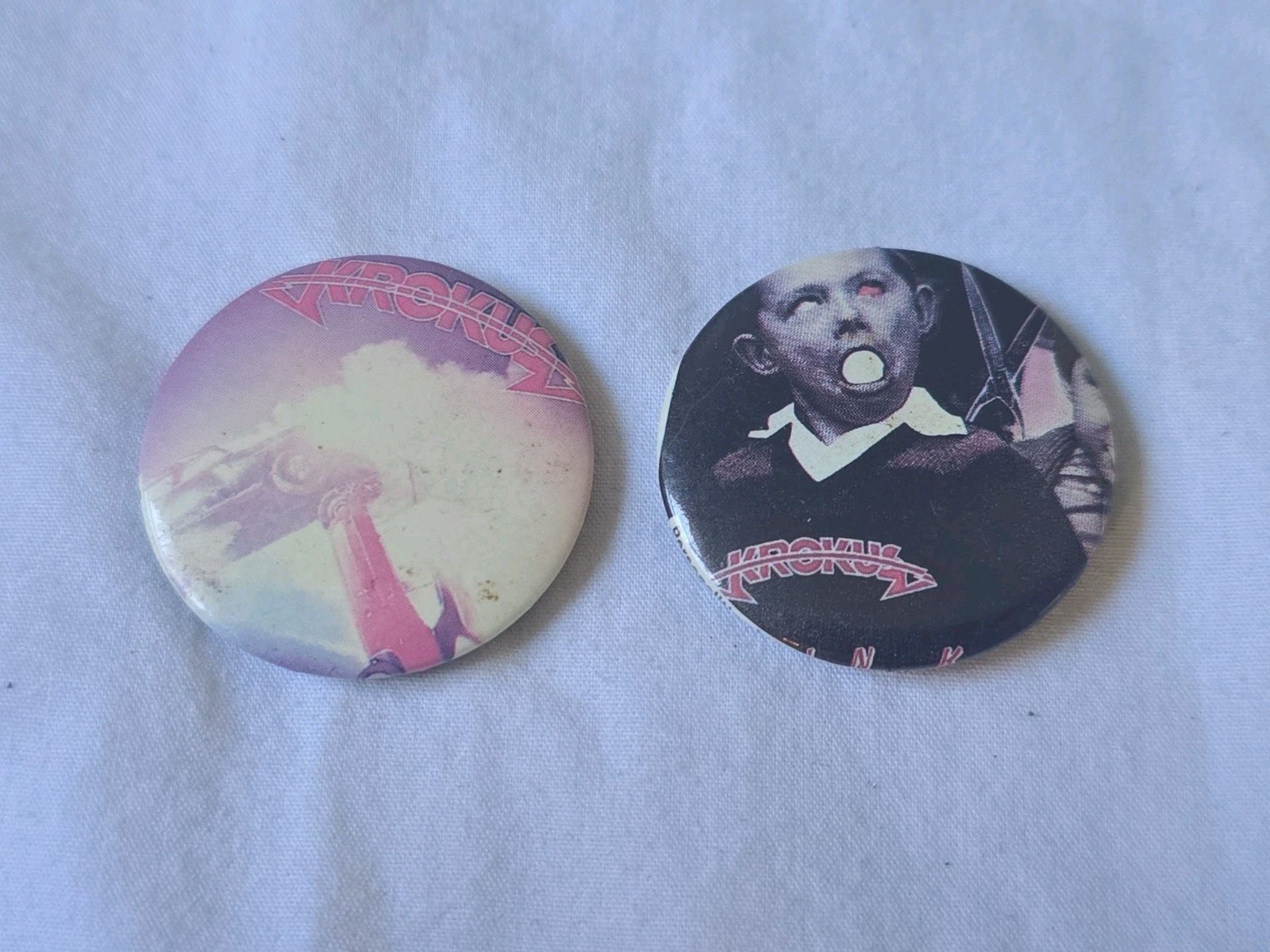 Krokus 1980s Button Pinbacks Rock Vintage Rare