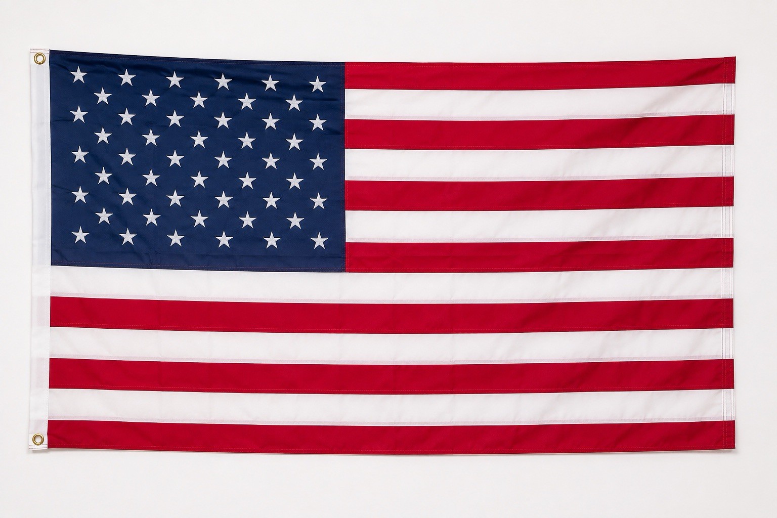 US Flag 5ft x 8ft with White Stars Embroidered