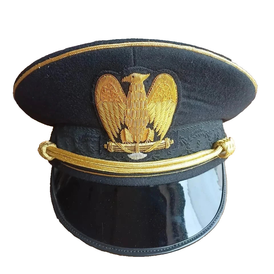 WW2 Italian M1895 Military Officer Visor Cap – Fascist Era Uniform Hat Repro