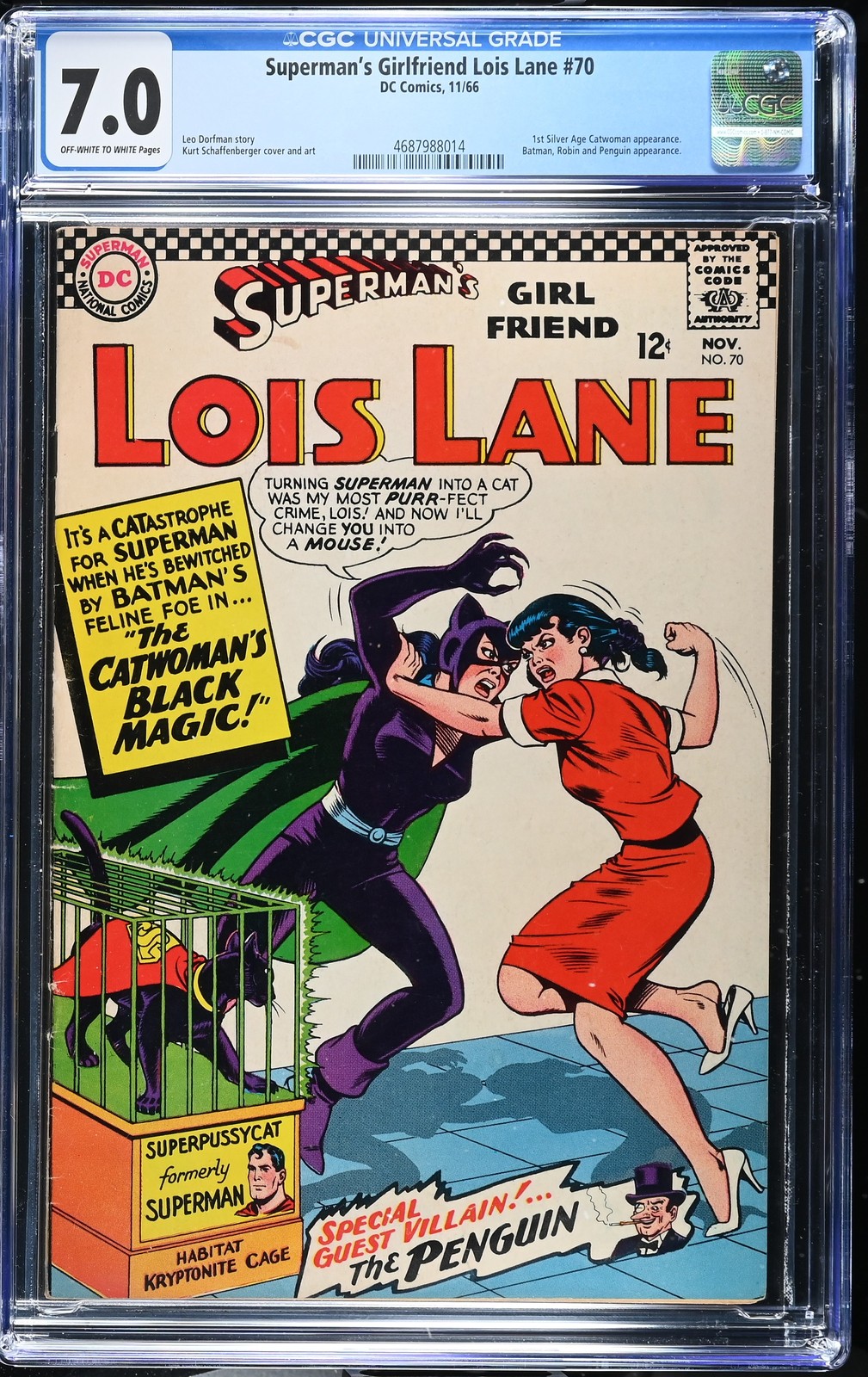 Superman\'s Girlfriend Lois Lane #70 CGC 7.0 1st S.A. Catwoman KEY 1966 DC