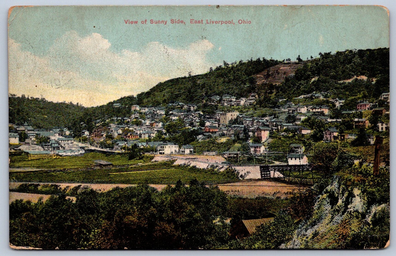 K29/ East Liverpool Ohio Postcard c1910 Sunny Side Birdseye Homes  95