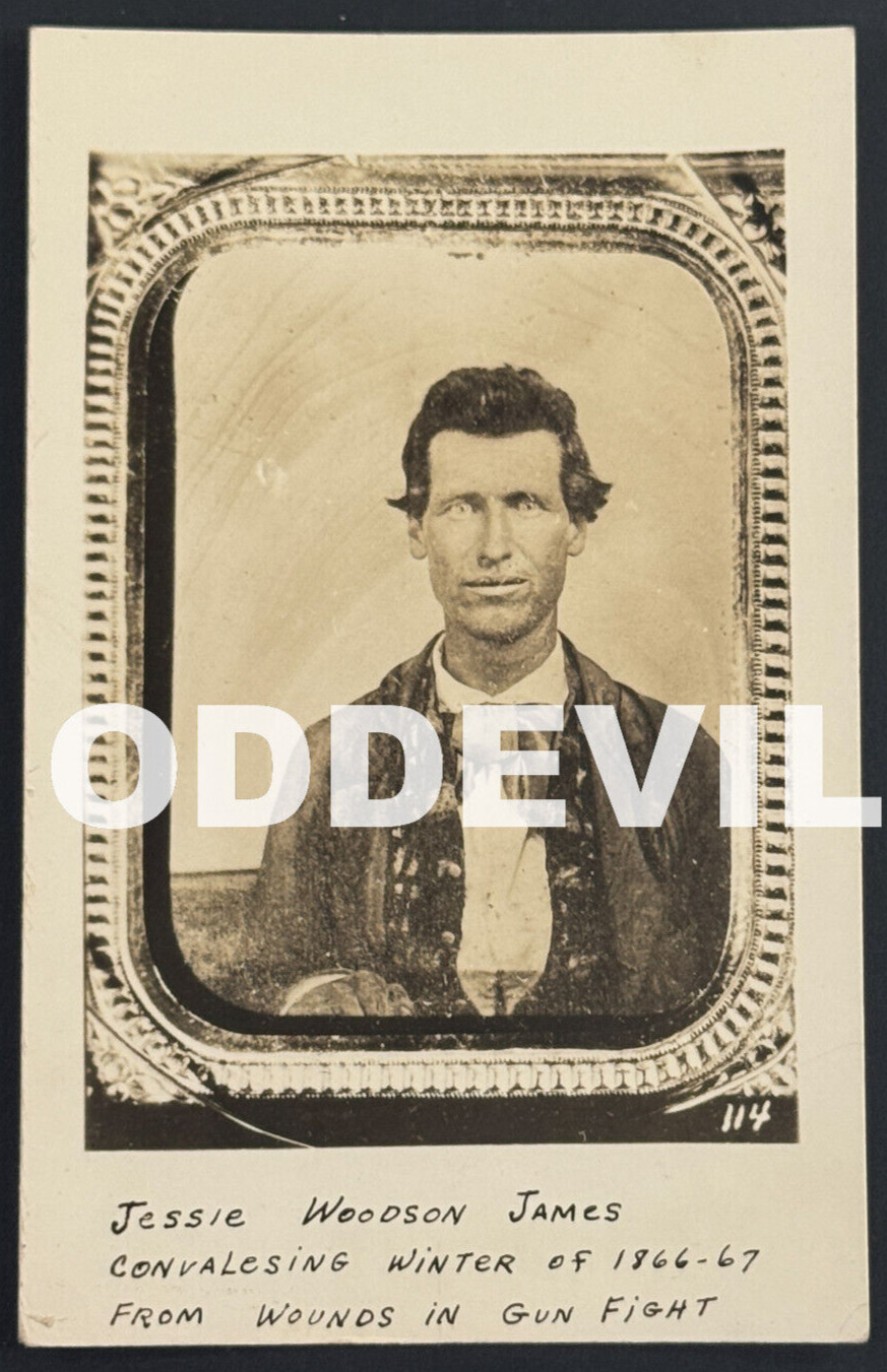 STRANGE Jesse James or Charles Quantrell Quantrill real photo postcard RPPC