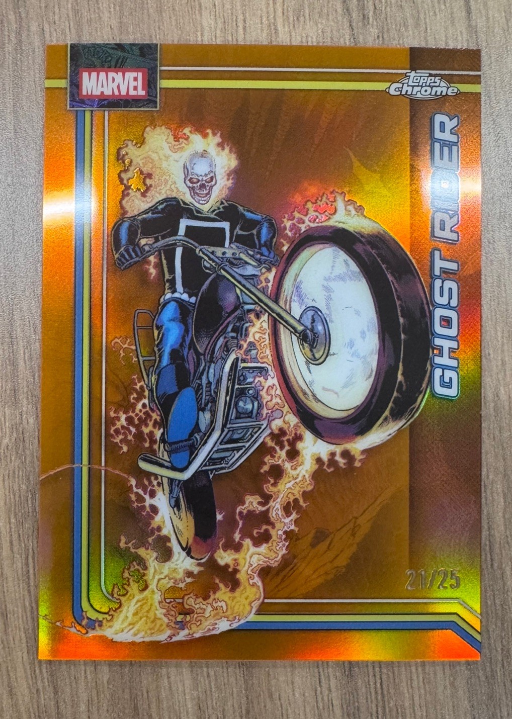 2026 Topps Chrome Marvel Ghost Rider Orange Storm /25