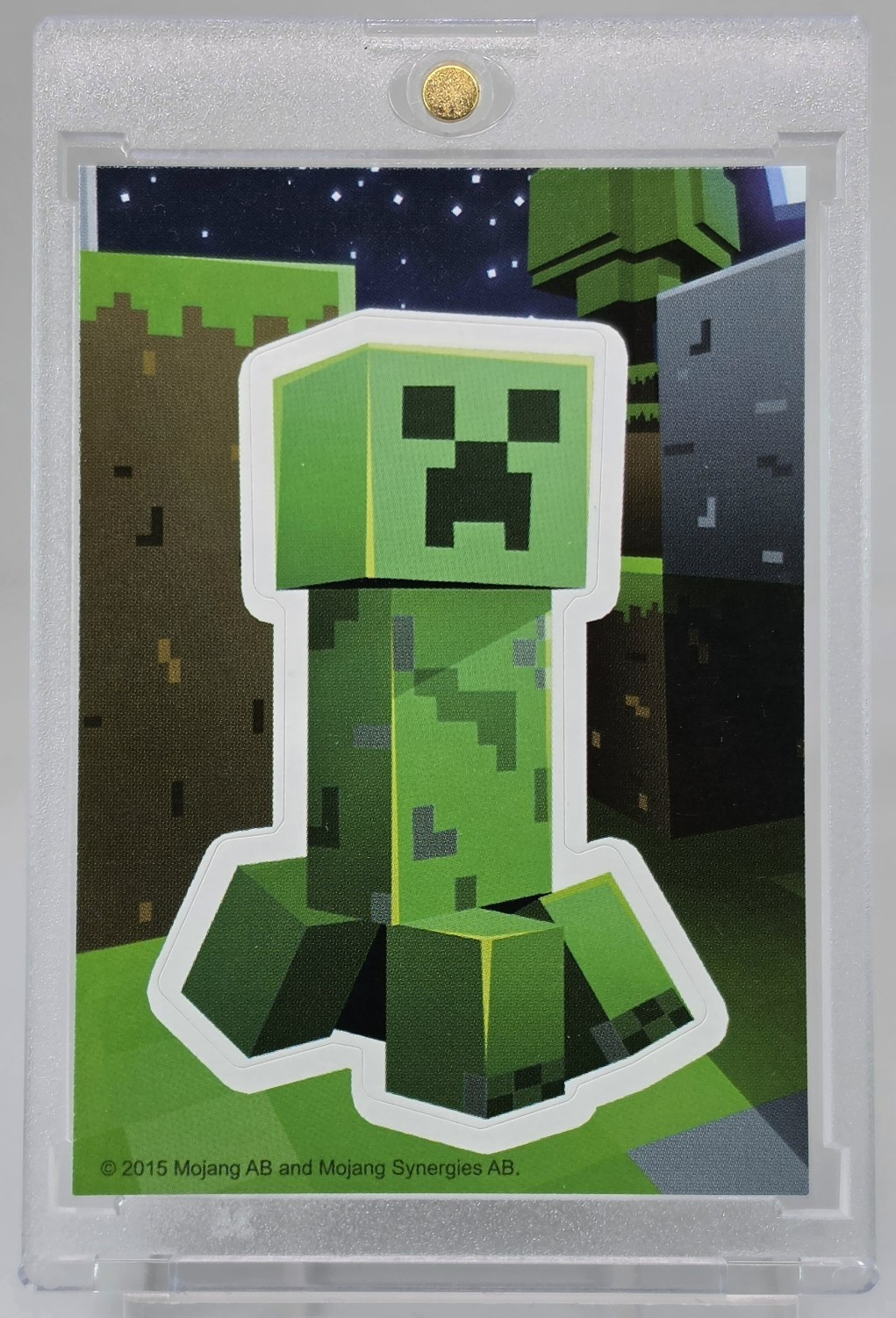CLEAN 2015 MINECRAFT ROOKIE CREEPER ROOKIE COLLECTABLE STICKER CARD 1ST EVER RC