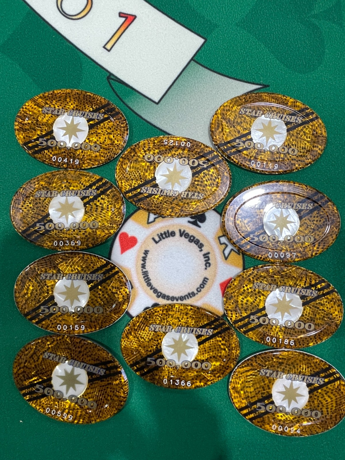 POKER Casino Plaque's STAR CRUISES SHIPS (lot of 10) $500,000 Denomination