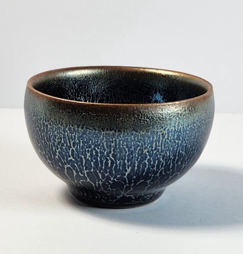 Chinese Jianzhan Tea Cup Oil Drop Gold Rim Handmade Jian Ware Matcha TC2604
