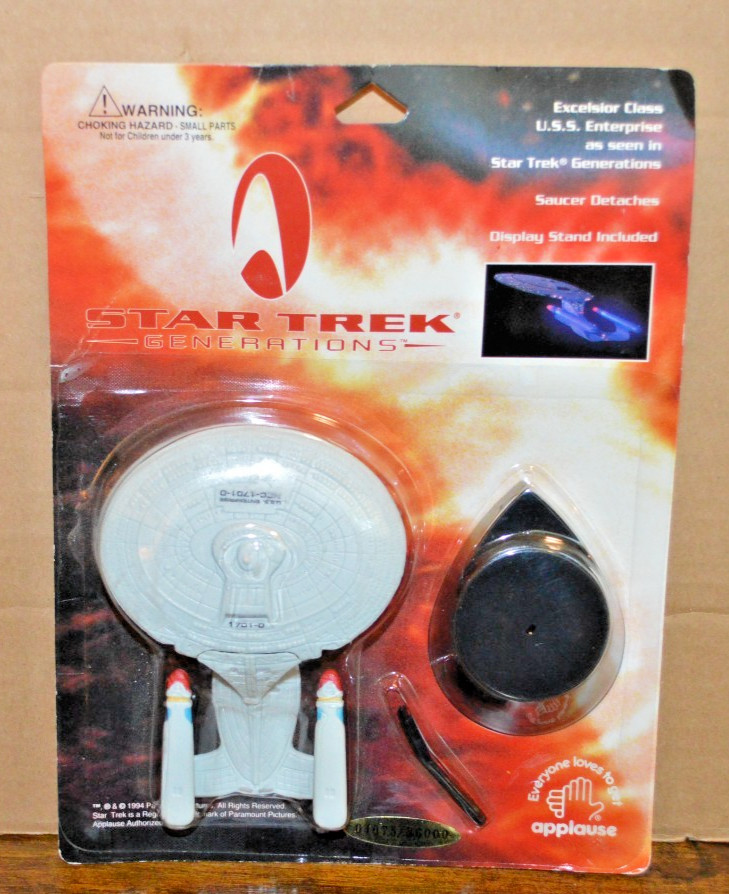 NEW STAR TREK: GENERATIONS, USS ENTERPRISE SHIP W/ STAND - 1994 - APPLAUSE NEW STAR TREK: GENERATIONS, USS ENTERPRISE SHIP W/ STAND - 1994 - APPLAUSE