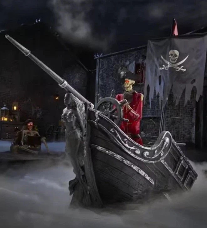 9.5 FT Dead Water Giant-Sized Animated LED Pirate Ship NEW PROP 2026