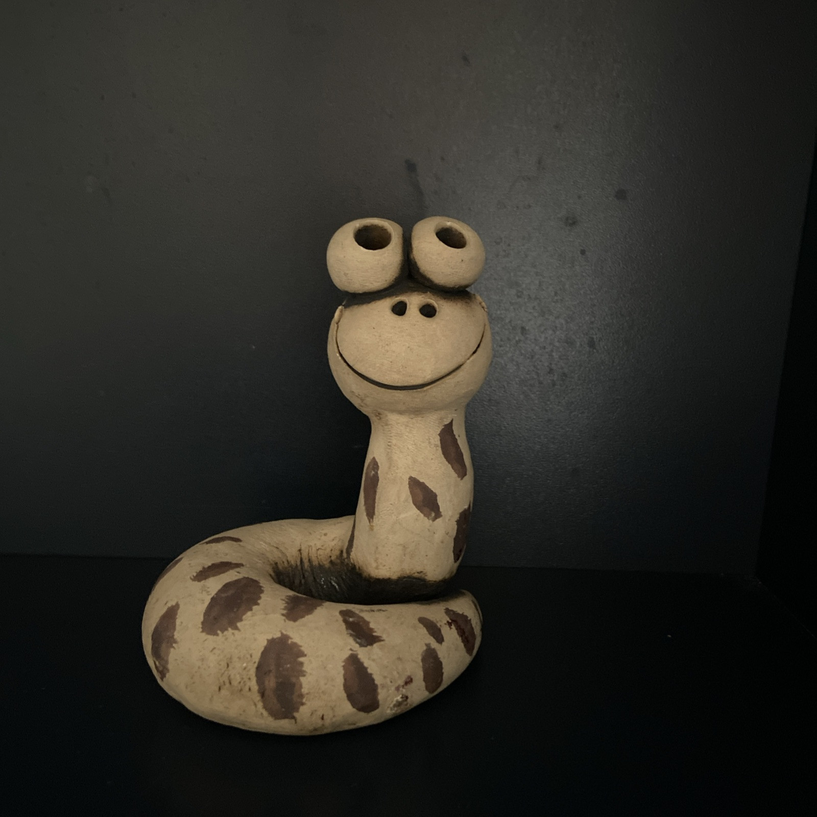 John Hughes Wales Studio Art Pottery Small Sculpture Snake Paperweight 