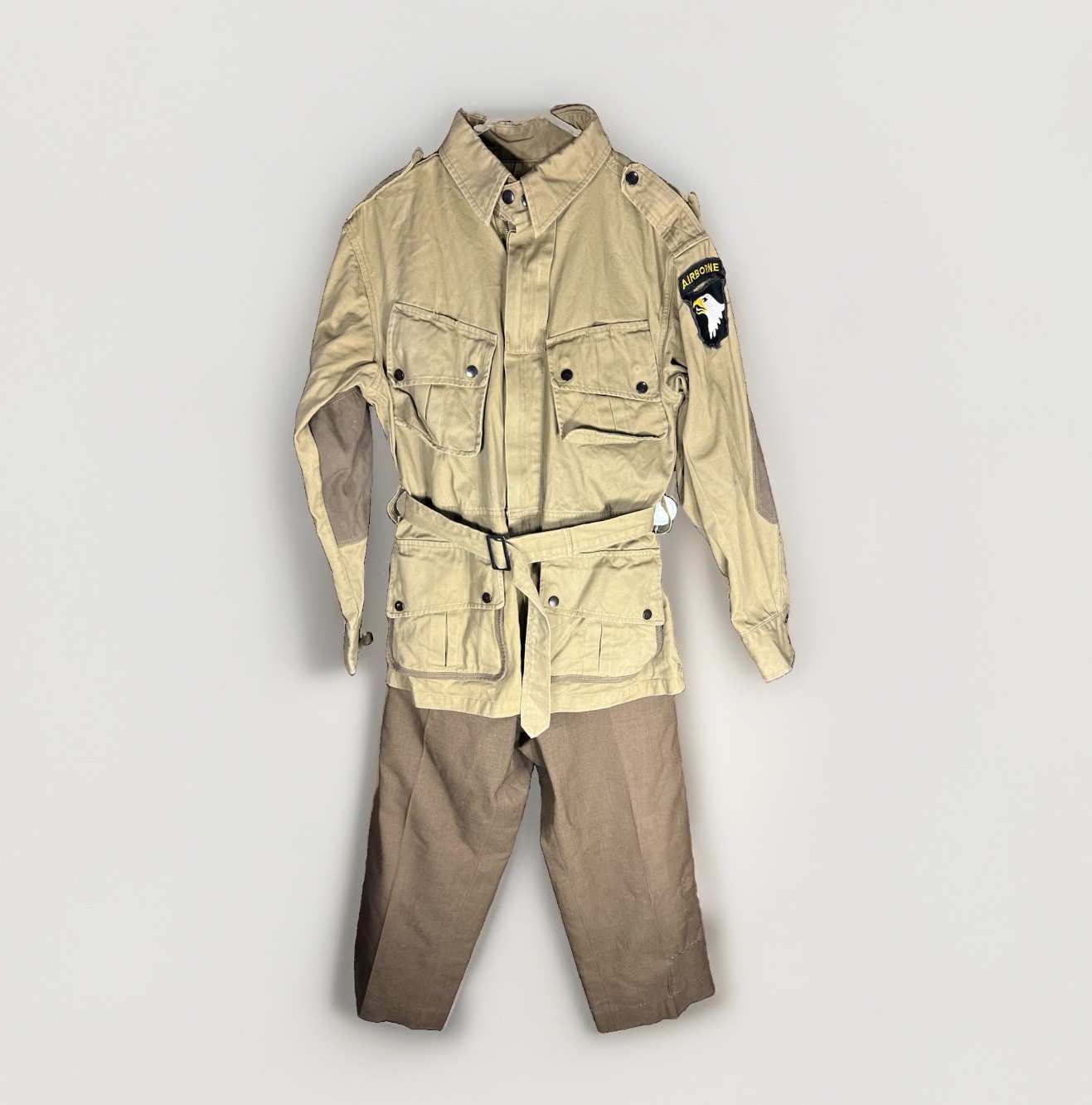 WW2 101st airborne Set Khaki jump Jacket w/ Matching standard army Pants