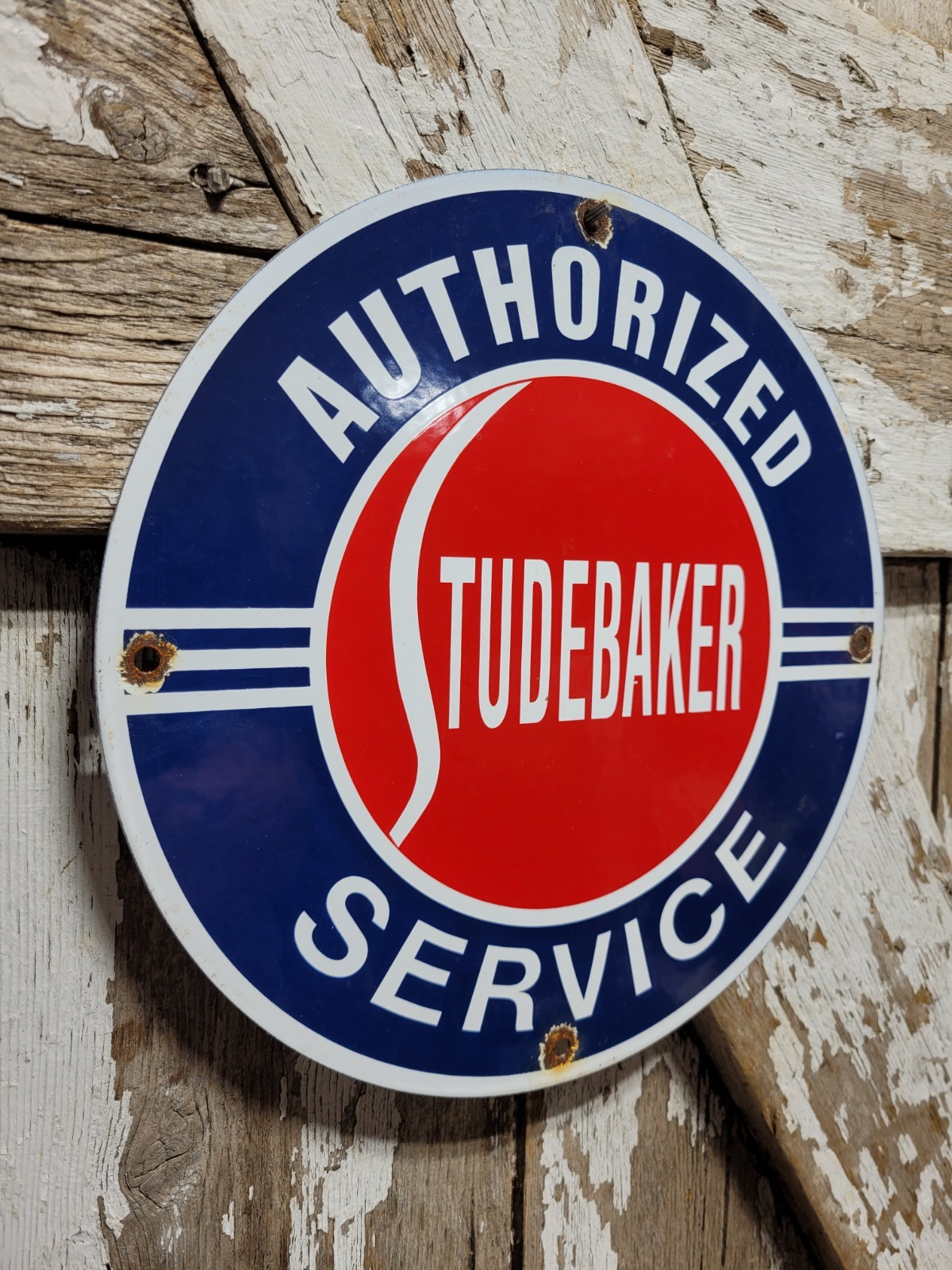 VINTAGE STUDEBAKER PORCELAIN SIGN OLD AMERICAN GARAGE SERVICE DEALER CAR TRUCK