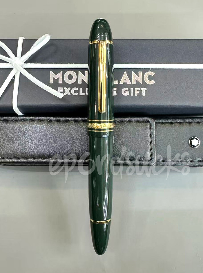 MONTBLANC Meisterstück 149 Green Gold Fountain Pen Luxury Rare w/ Leather Pouch