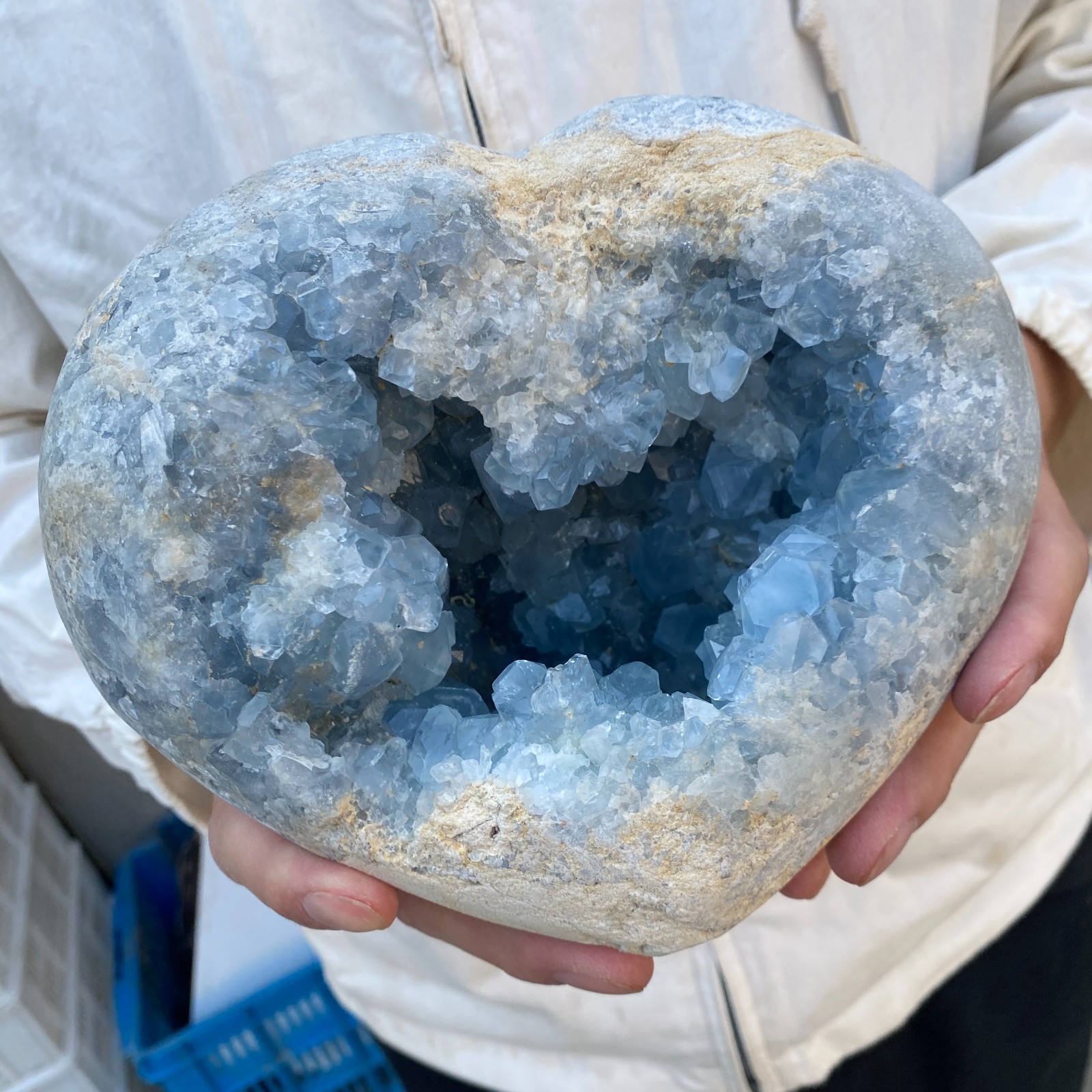 11.3LB  Celestite Cluster Blue Geode Crystal Rock Yoga Meditation Reiki Decor