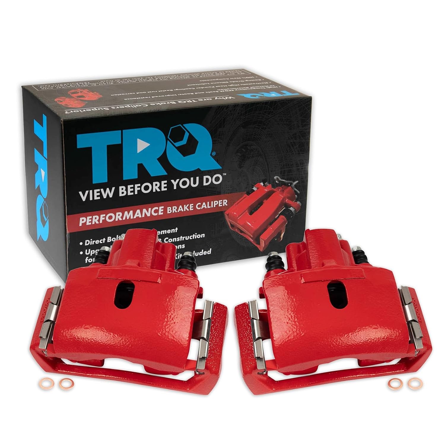 TRQ Performance Painted Red Rear Brake Caliper Set CLA49925 Brake Calipers