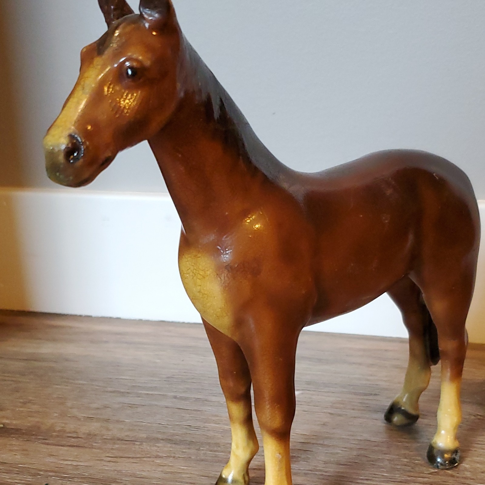 Mortens Studio - Stamped 1930's-1950's Brown Heavy Ceramic Horse Figure