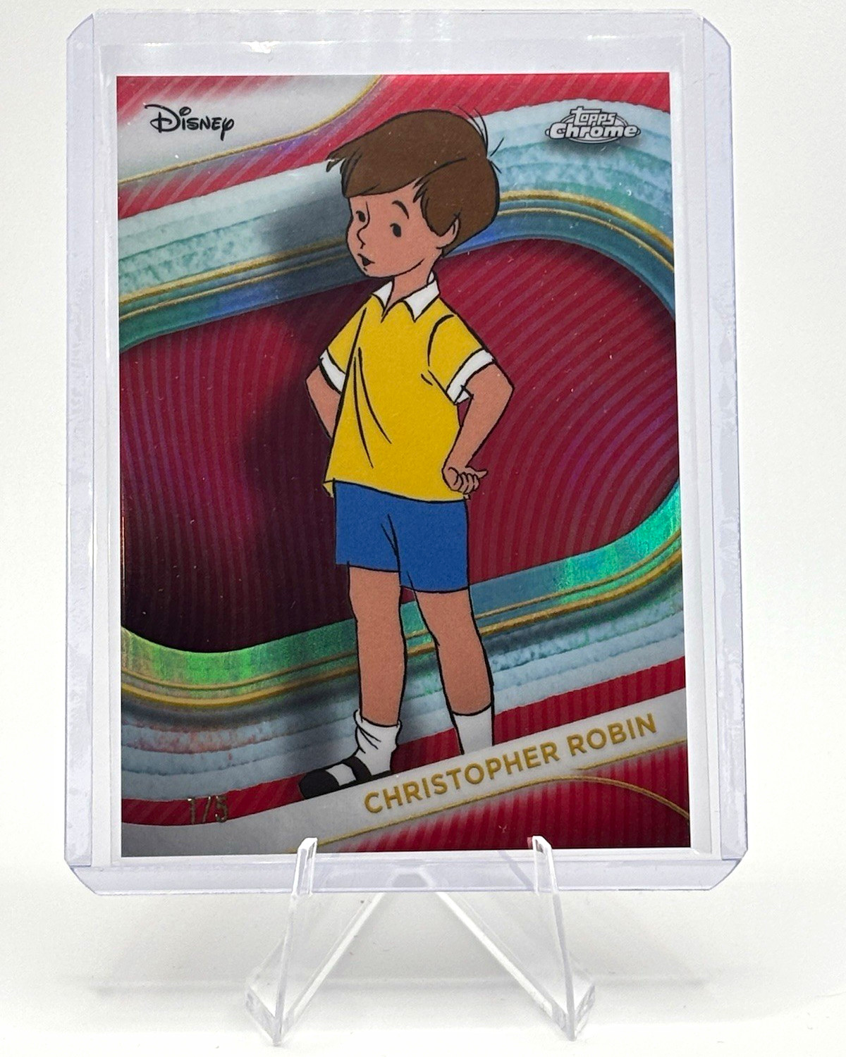 Topps 2025 Chrome Disney Red Refractor Christopher Robin #147 1/5 Topps 2025 Chrome Disney Red Refractor Christopher Robin #147 1/5