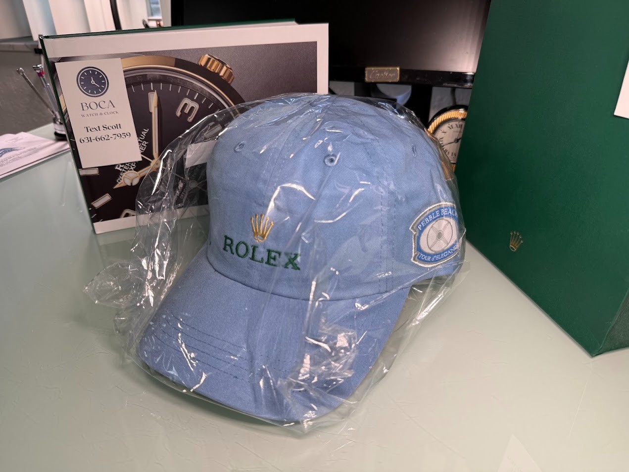 *** Rolex New Light Blue Rolex Car Show Hat Golf / Pickle Ball **