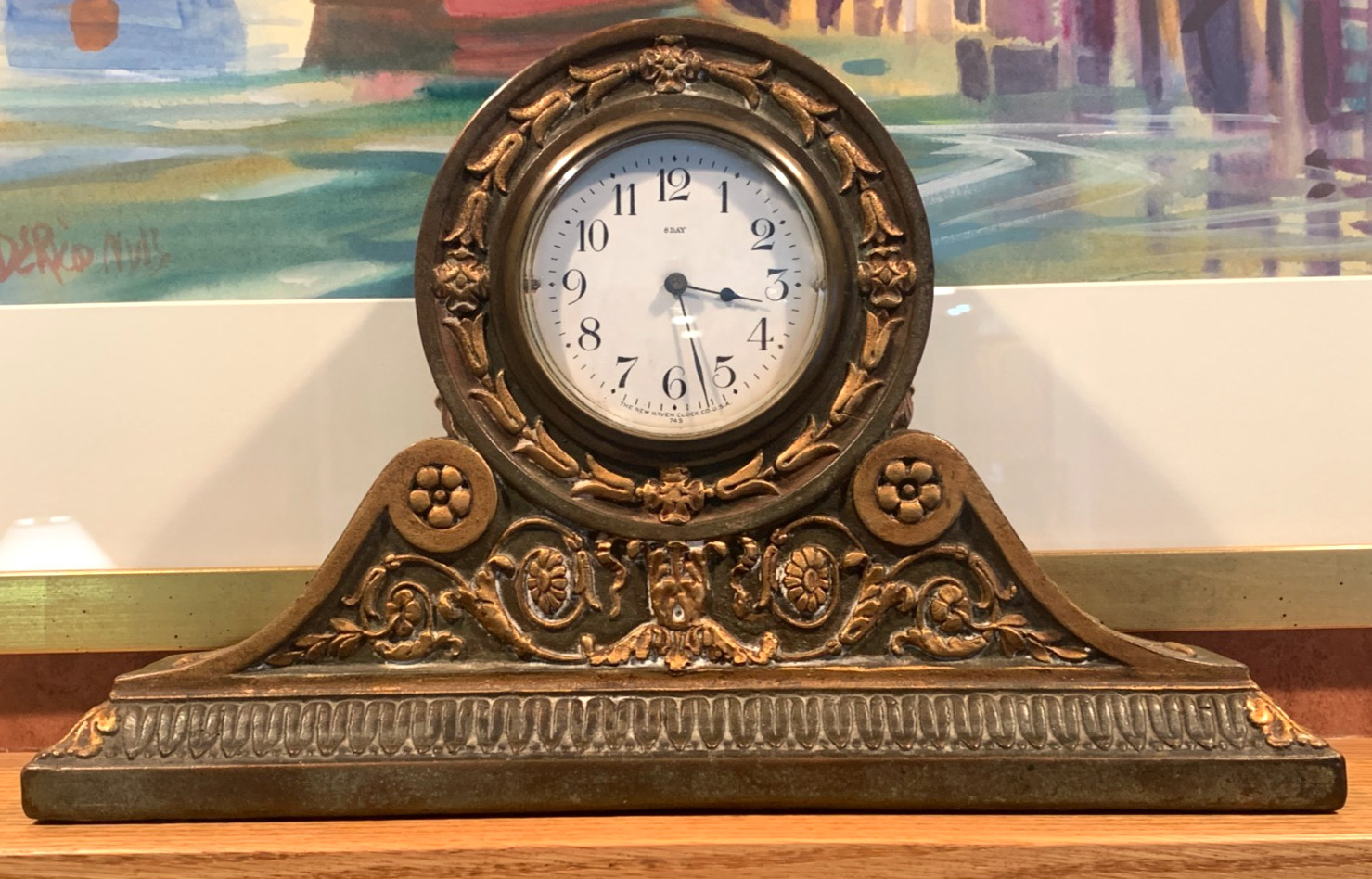 RARE Armor Bronze Co. Bronze Copper Clad Mantel Clock Heavy 1920s New York USA