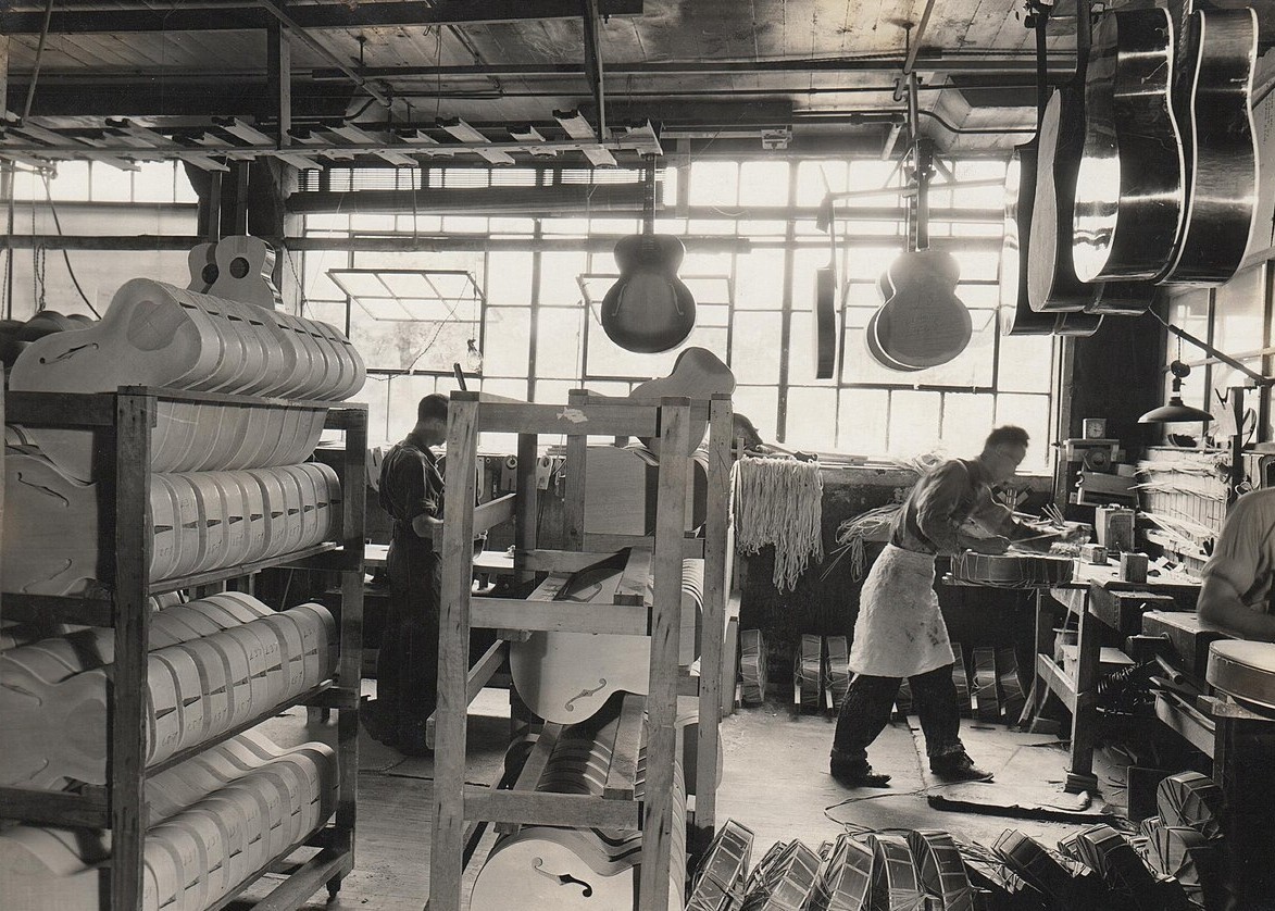 Gibson Guitar Factory in 1936 - Two Images - 5 x 7  inch Photo Print