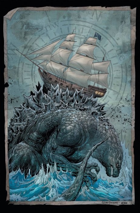 Godzilla: Here There Be Dragons #1C VF/NM; IDW | RI 1:10 Variant Tyler Kirkham -