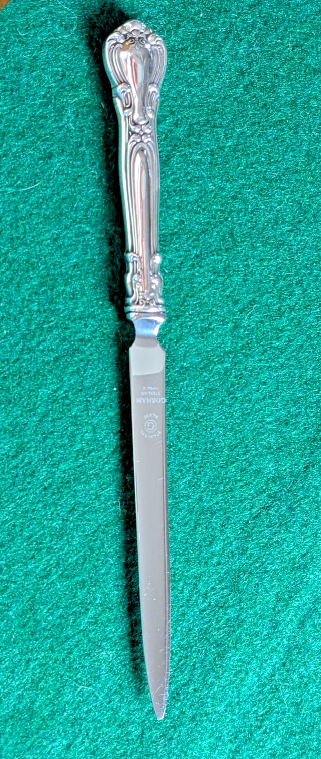 Vintage Gorham Chantilly Sterling Silver Handle Letter Opener 7.75 Inches Long