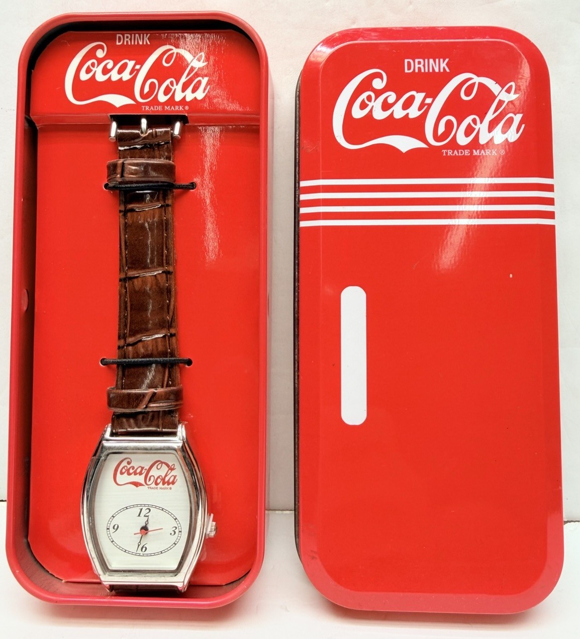 Vintage Coca-cola Watch In Tin Brand New Collectible 