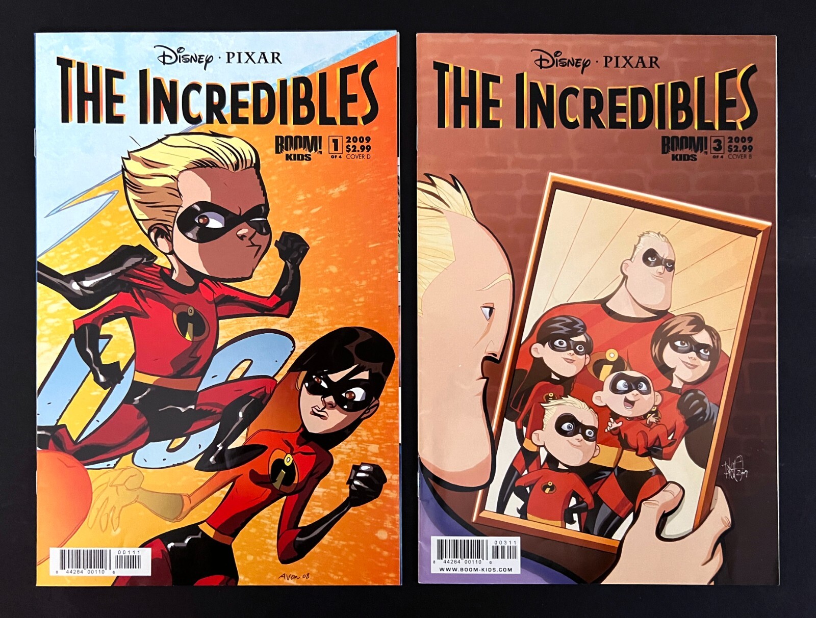THE INCREDIBLES #1, 3 Hi-Grade VARIANT COVERS LOT Boom Studios Kids Disney 2009